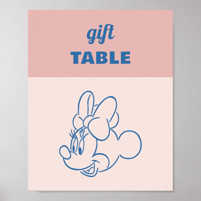 Minnie Mouse Pink Colorblock | Girls Birthday Poster (Front)