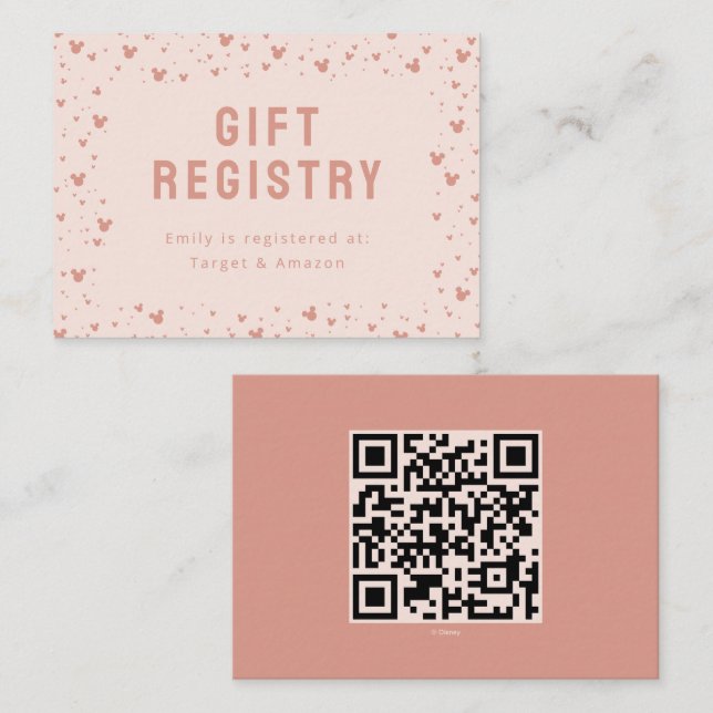 Minnie Mouse Pink Confetti Registry Insert (Front/Back)