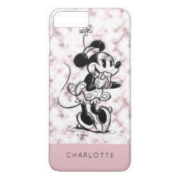 Minnie Mouse | Pink Marble - Add Your Name iPhone 8 Plus/7 Plus Case