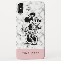 Minnie Mouse | Pink Marble - Add Your Name iPhone XS Max Case