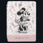Minnie Mouse | Pink Marble - Add Your Name iPad Air Cover<br><div class="desc">This trendy white marble design features classic Minnie Mouse.</div>