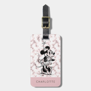 Minnie Mouse Pink Marble - Add Your Name Luggage Tag