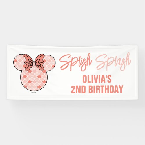 Minnie Mouse  Pink Mermaid Birthday Banner