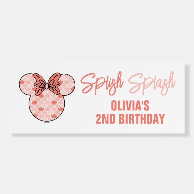 Minnie Mouse | Pink Mermaid Birthday Foam Board (Front)