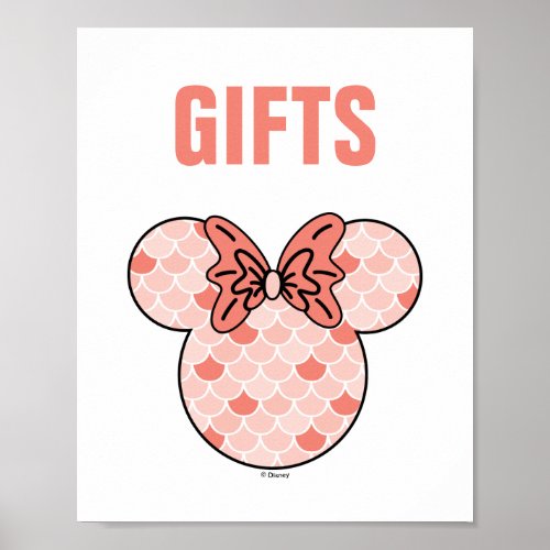 Minnie Mouse  Pink Mermaid Birthday Poster