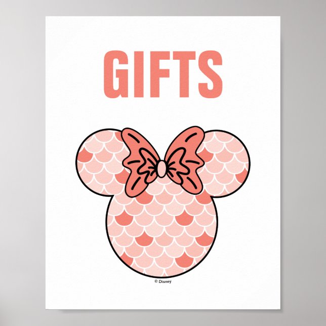 Minnie Mouse | Pink Mermaid Birthday Poster (Front)