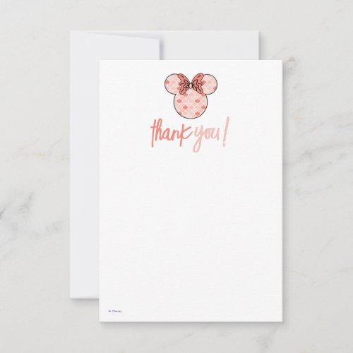 Minnie Mouse  Pink Mermaid Birthday Thank You Card