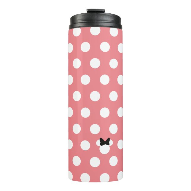 Minnie Mouse Pink & White Polka Dot Pattern Thermal Tumbler (Front)