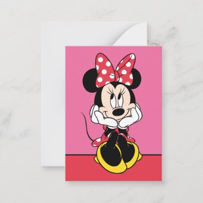 Minnie Mouse Polka Dot Bow Photo Valentine Note Card