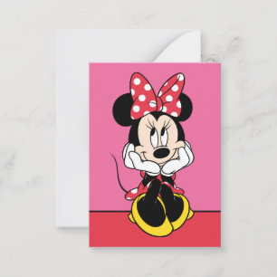 Minnie Mouse Polka Dot Bow Photo Valentine Note Card