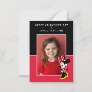 Minnie Mouse Polka Dot Photo Valentine Note Card