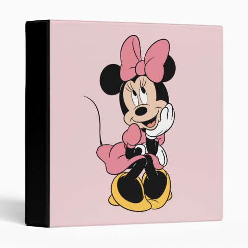 Minnie Mouse  Posing in Pink 3 Ring Binder