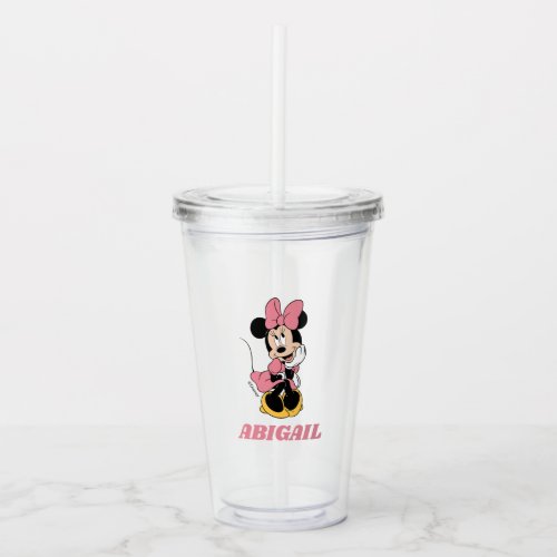 Minnie Mouse  Posing in Pink Acrylic Tumbler