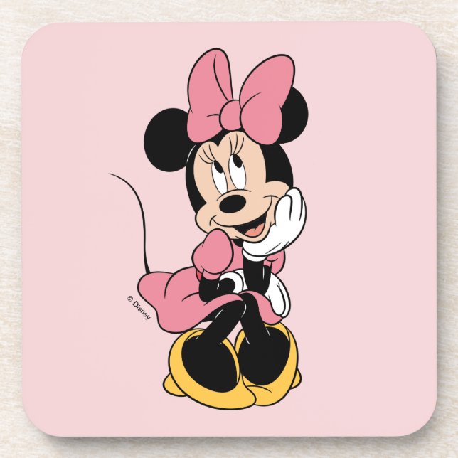 Minnie Mouse | Posing in Pink Beverage Coaster (Front)
