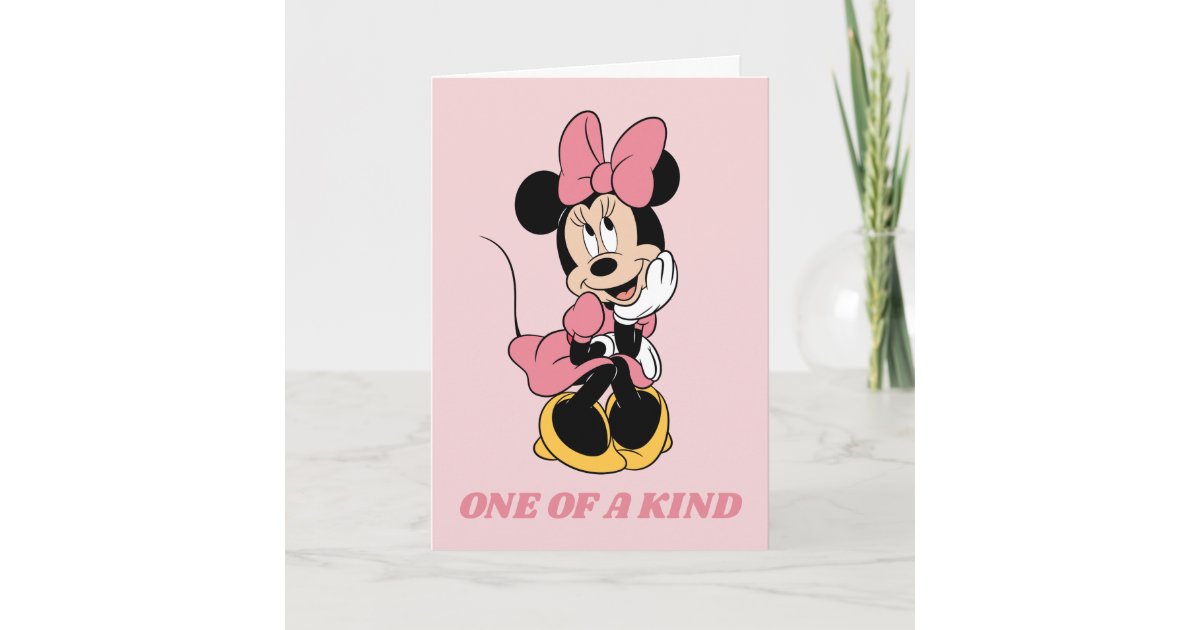 Trendy Minnie, Red Polka Dot Bow Postcard, Zazzle