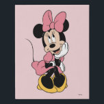 Minnie Mouse | Posing in Pink Faux Canvas Print<br><div class="desc">This cute graphic features Minnie Mouse posing in a pink dress and bow.</div>