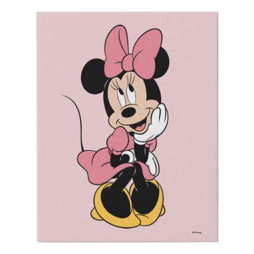 Minnie Mouse  Posing in Pink Faux Canvas Print