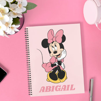 Minnie Mouse | Posing In Pink Notebook by MickeyAndFriends at Zazzle