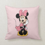 Minnie Mouse | Posing in Pink Throw Pillow<br><div class="desc">This cute graphic features Minnie Mouse posing in a pink dress and bow.</div>