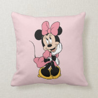 Minnie Mouse | Posing in Pink Throw Pillow