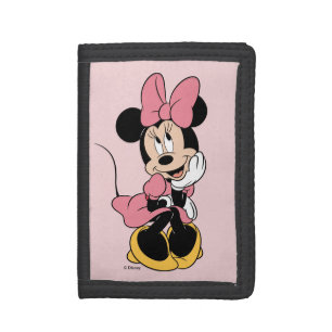 Minnie Mouse Posing in Pink Tri-fold Wallet