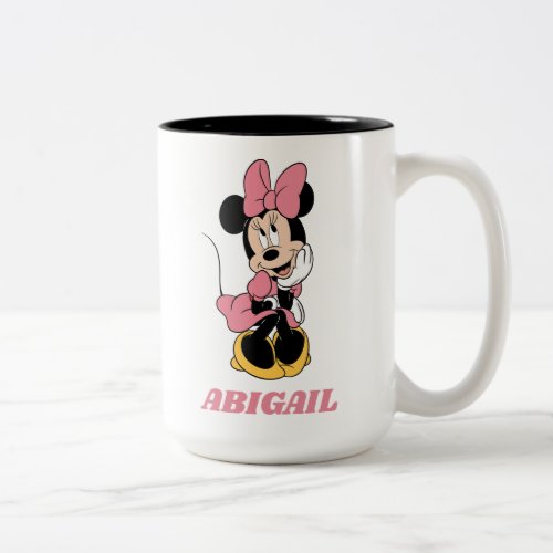 Minnie Mouse  Posing in Pink Two_Tone Coffee Mug