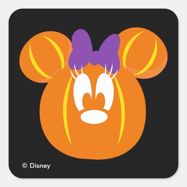 Minnie Mouse Pumpkin Square Sticker (Front)