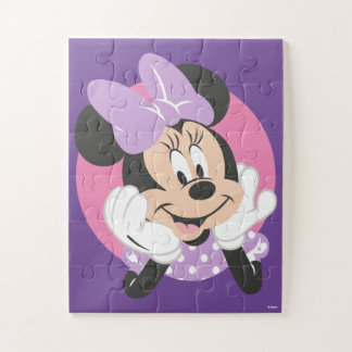 Minnie Mouse Purple Polka Dots Jigsaw Puzzle