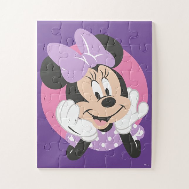 Minnie Mouse Purple Polka Dots Jigsaw Puzzle (Vertical)