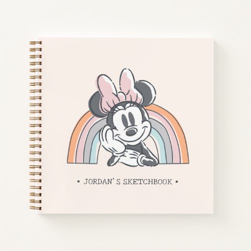 Minnie Mouse Rainbow  Add Your Name Sketch Notebook