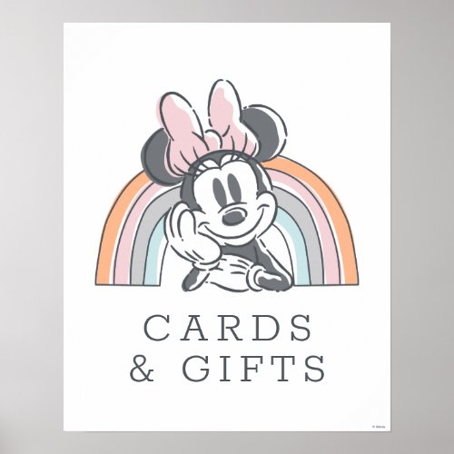 Minnie Mouse Rainbow Baby Shower Cards  Gifts Poster