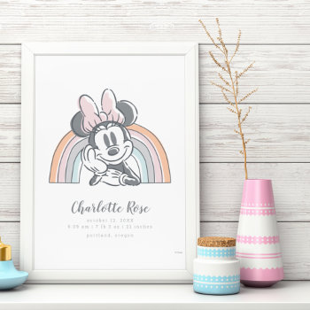 Minnie Mouse Rainbow Birth Stats Poster by MickeyAndFriends at Zazzle
