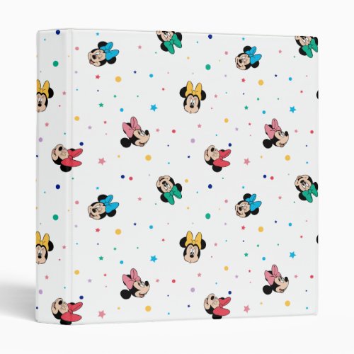 Minnie Mouse Rainbow Bow Pattern 3 Ring Binder