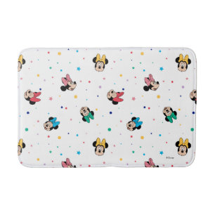 Minnie Mouse Rainbow Bow Pattern Bath Mat