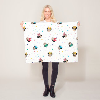 Minnie Mouse Rainbow Bow Pattern Fleece Blanket