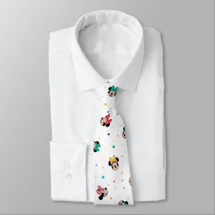 Minnie Mouse Rainbow Bow Pattern Neck Tie