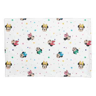 Minnie Mouse Rainbow Bow Pattern Pillow Case