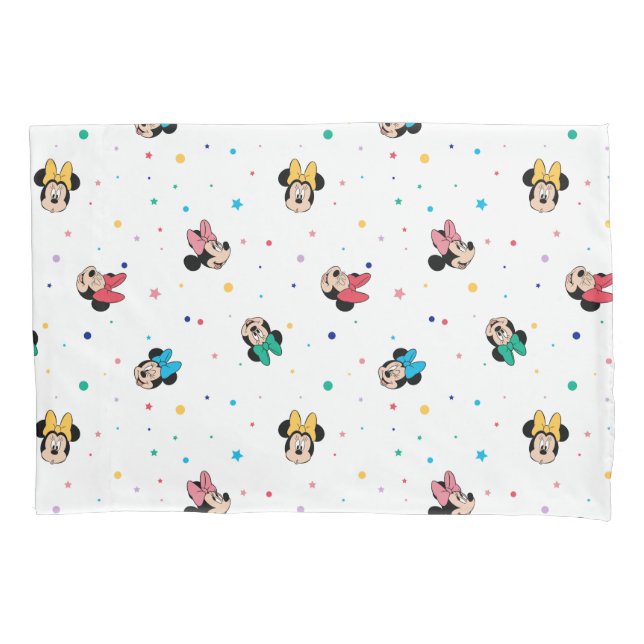Minnie Mouse Rainbow Bow Pattern Pillow Case (Front)