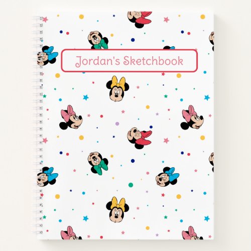 Minnie Mouse Rainbow Bow Pattern Sketch Notebook