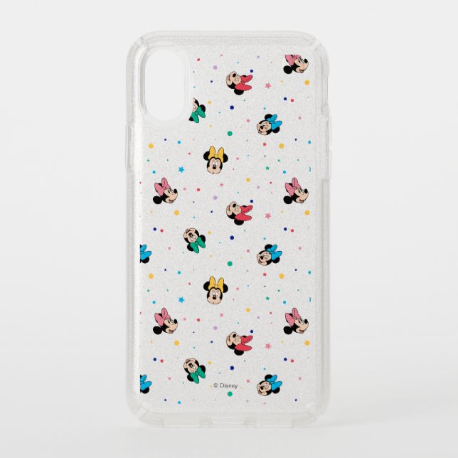 Minnie Mouse Rainbow Bow Pattern Speck iPhone XS Case (Front)