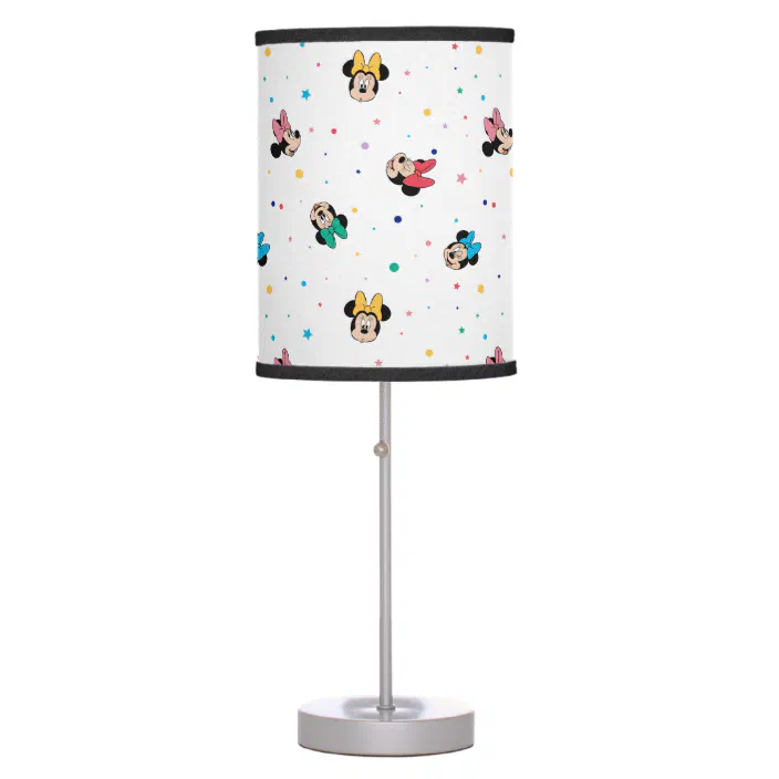 Minnie Mouse Rainbow Bow Pattern Table, Bow Table Lamp
