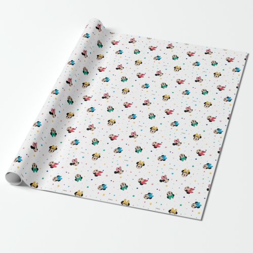 Minnie Mouse Rainbow Bow Pattern Wrapping Paper