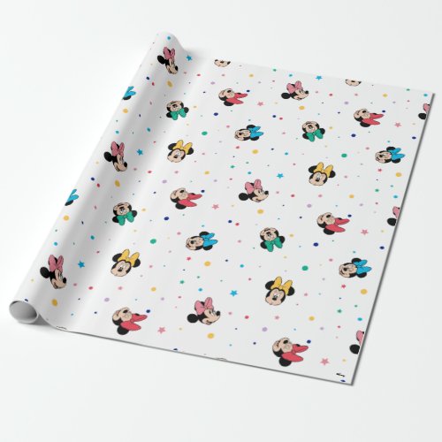 Minnie Mouse Rainbow Bow Pattern Wrapping Paper