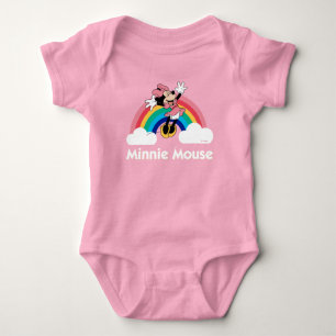 Minnie Mouse   Rainbow & Clouds Baby Bodysuit
