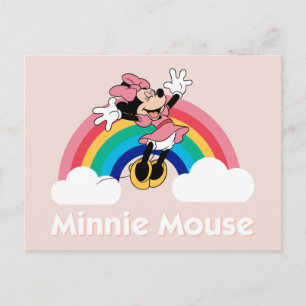 Minnie Mouse Rainbow & Clouds Postcard