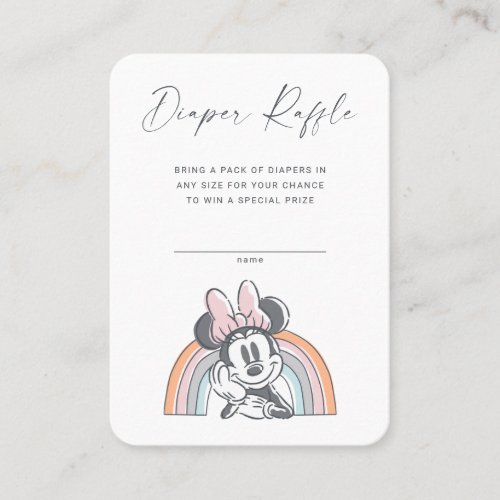 Minnie Mouse Rainbow  Diaper Raffle Insert Card