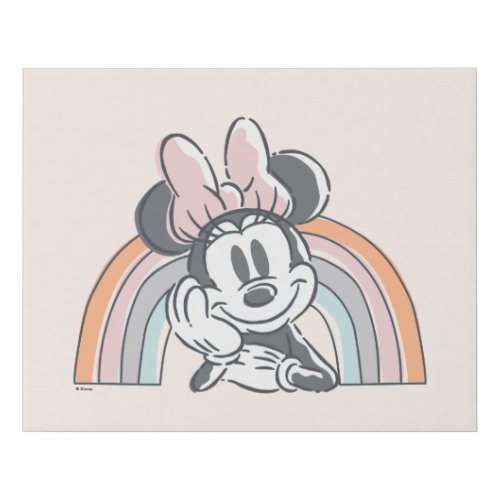 Minnie Mouse Rainbow Faux Canvas Print