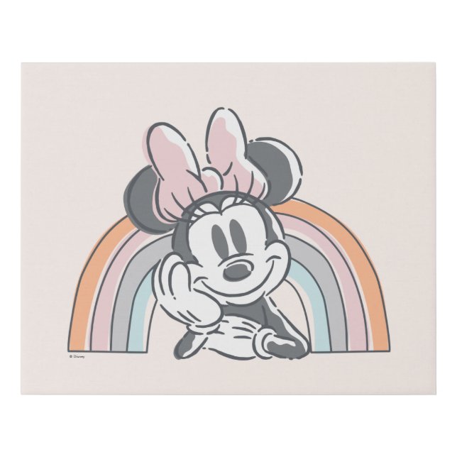 Minnie Mouse Rainbow Faux Canvas Print (Front)
