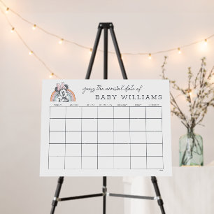 Minnie Mouse Rainbow   Guess the Due Date Foam Board