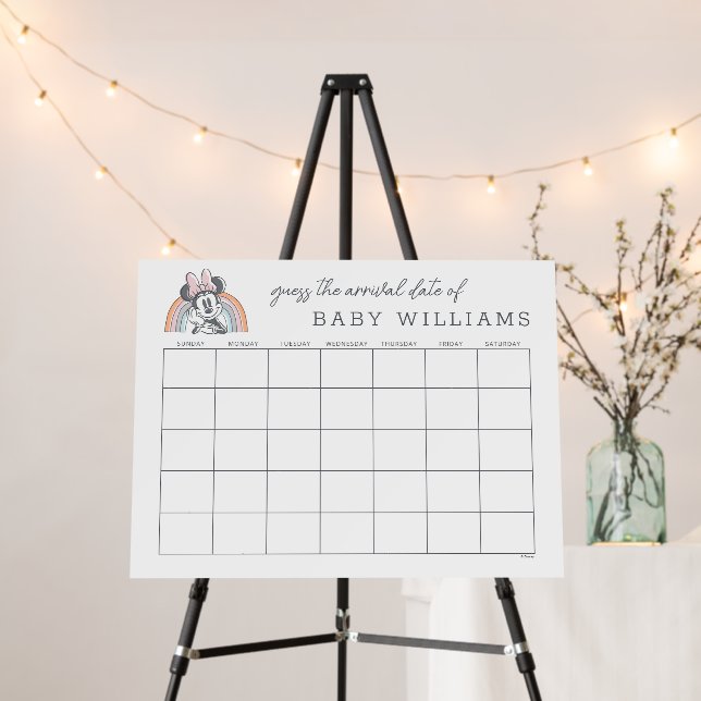 Minnie Mouse Rainbow | Guess the Due Date Foam Board (In Situ (Stand))